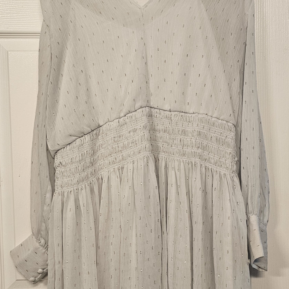 Calvin Klein Long SleeveElegant Gray Women's Dress Size 16